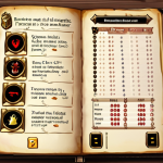 **Prompt:** A meticulously kept notebook, open on a page filled with handwritten notes tracking in-game resource gains and expenditures in Seven Knights. Scatter some in-game currency icons (Rubies, Gold, Topazes) around the notebook. The setting is a cozy desk illuminated by the warm glow of a mobile phone screen displaying the Seven Knights game interface.