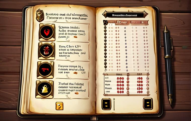 **Prompt:** A meticulously kept notebook, open on a page filled with handwritten notes tracking in-game resource gains and expenditures in Seven Knights. Scatter some in-game currency icons (Rubies, Gold, Topazes) around the notebook. The setting is a cozy desk illuminated by the warm glow of a mobile phone screen displaying the Seven Knights game interface.