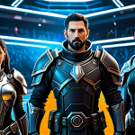 A professional, diverse group of stylized fantasy heroes from a mobile RPG, fully clothed in intricate, modest armor and appropriate attire, showcasing professional dress. They stand in a dynamic, futuristic battle arena with illuminated holographic tactical displays illustrating strategic team compositions and game statistics. The scene conveys a sense of intense strategic evolution and new meta possibilities. Cinematic professional photography, vibrant colors, perfect anatomy, correct proportions, natural poses, well-formed hands, proper finger count, natural body proportions, safe for work, appropriate content, family-friendly.