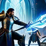 세븐나이츠 영웅 스킬 조합 - A dynamic fantasy battle scene featuring a diverse team of heroes in detailed armor and battle gear,...
